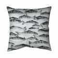 Fondo 20 x 20 in. Grey Shoal of Fish-Double Sided Print Indoor Pillow FO2774149